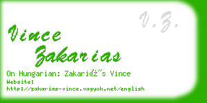 vince zakarias business card